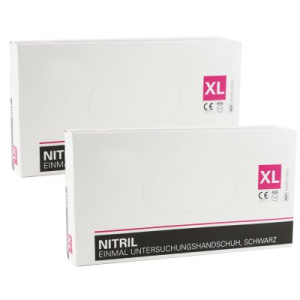 Riemax Nitril Einmalhandschuhe schwarz 2 x 100 Größe XL Einweghandschuhe