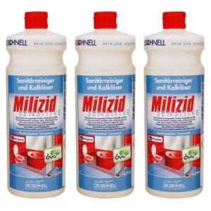 Dr. Schnell Milizid Sensitive 3 x 1 Liter Sanitärreiniger ohne Duft Farbstoffe