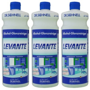 Dr. Schnell Levante 3 x 1 Liter Konzentrat Alkohol und Glanz Reiniger