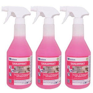 Dreiturm San Effekt Sanitär & Badreiniger Abperleffekt 3 x 750 ml Pumpflasche