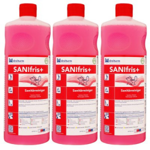 Dreiturm Sanifris+ 3 x 1 Liter Sanitärreiniger Unterhaltsreiniger Sanitärbereich