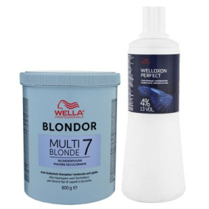Wella Blondor 800 g Pulver & Welloxon Perfect 4% 1000 ml Entwickler