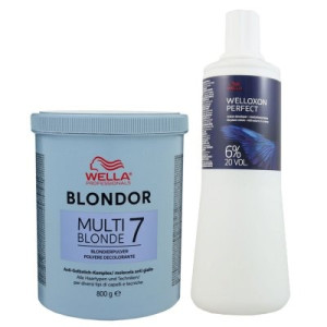 Wella Blondor Multi Blonde Powder 800 g Pulver & Welloxon Perfect 6% 1000 ml