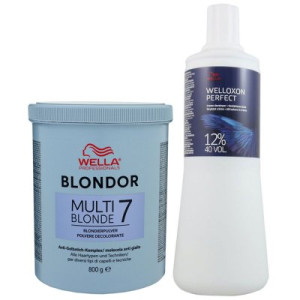Wella Blondor Multi Blonde Powder 800 g Pulver & Welloxon Perfect 12% 1000 ml