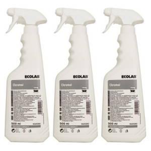 Ecolab Chromol 3 x 500 ml Edelstahlpflege pflegt und schützt Edelstahl Frischeduft
