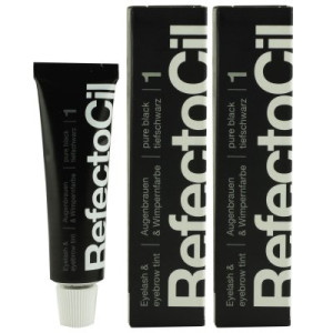 RefectoCil 1 Pure Black tiefschwarz 2 x 15 ml Augenbrauenfarbe & Wimpernfarbe