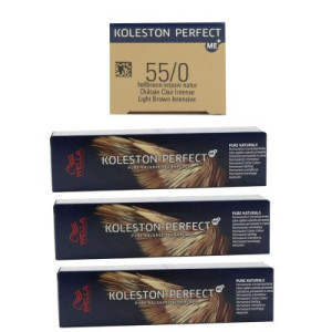 Wella Koleston 3 x 60 ml 55/0 hellbraun intensiv natur