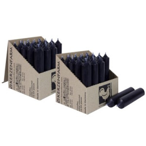 2 x 25 Stabkerzen Schwarz 100 x 22 mm Kerzenfarm Kerzen Candle