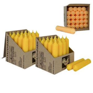 2 x 25 Stabkerzen Gelb 100 x 22 mm Kerzenfarm Kerzen Candle