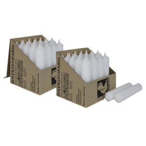 2 x 25 Stabkerzen Weiß 100 x 22 mm Kerzenfarm Kerzen Candle