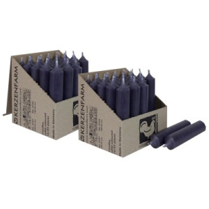 2 x 25 Stabkerzen Anthrazit 100 x 22 mm Kerzenfarm Kerzen Candle