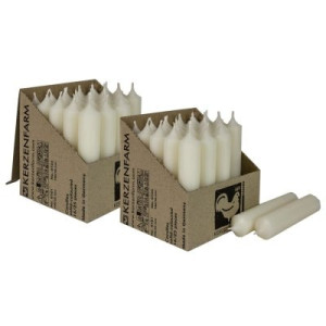 2 x 25 Stabkerzen Elfenbein Ivory 100 x 22 mm Kerzenfarm Kerzen Candle