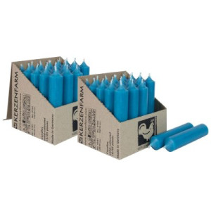 2 x 25 Stabkerzen Türkis 100 x 22 mm Kerzenfarm Kerzen Candle