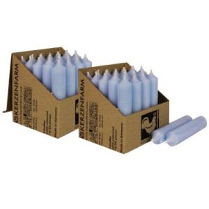 2 x 25 Stabkerzen Pastellblau 100 x 22 mm Kerzenfarm Kerzen Candle
