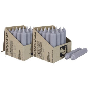 2 x 25 Stabkerzen Grau 100 x 22 mm Kerzenfarm Kerzen Candle