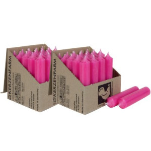 2 x 25 Stabkerzen Pink 100 x 22 mm Kerzenfarm Kerzen Candle