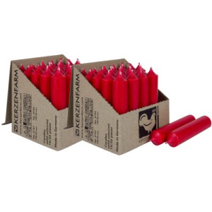 2 x 25 Stabkerzen Weihnachtsrot 100 x 22 mm Kerzenfarm Kerzen Candle