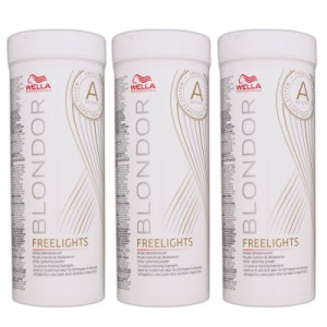 Wella Blondor Freelights 3 x 400 g weißes Blondierpulver