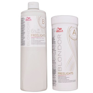Wella Blondor Freelights 6% 1000ml & 400g weißes Blondierpulver