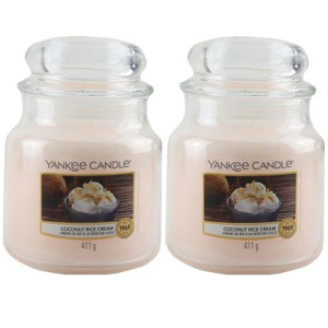 Yankee Candle Duftkerze Coconut Rice Cream im Glas Jar 2 x 411 g Housewarmer