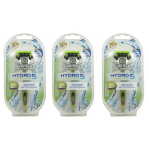 Wilkinson Sword Hydro 5 Sensitiv 3 x 1 Rasierer + Klinge Herren Rasierer