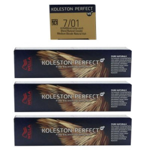 Wella Koleston 3 x 60 ml 7/01 mittelblond natur asch