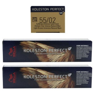 Wella Koleston 2 x 60 ml 55/02 hellbraun intensiv natur matt