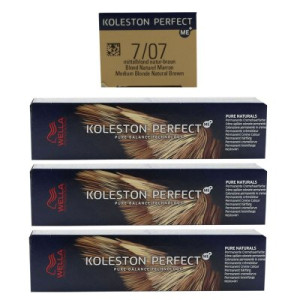 Wella Koleston 3 x 60 ml 7/07 mittelblond natur braun