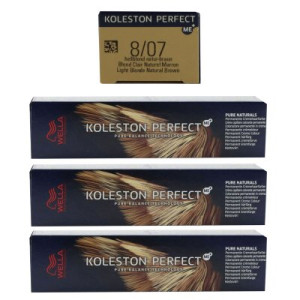 Wella Koleston 3 x 60 ml 8/07 hellblond natur braun