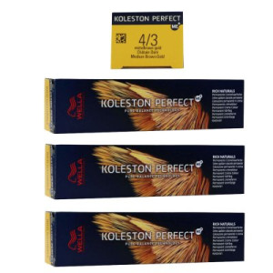 Wella Koleston 3 x 60 ml 4/3 mittelbraun gold