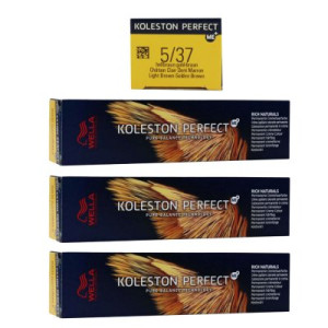 Wella Koleston 3 x 60 ml 5/37 hellbraun gold braun