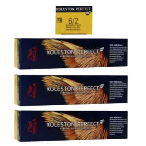 Wella Koleston 3 x 60 ml 6/2 dunkelblond matt