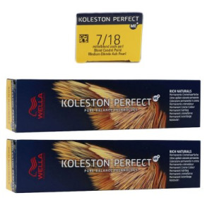 Wella Koleston 2 x 60 ml 7/18 mittelblond asch pearl