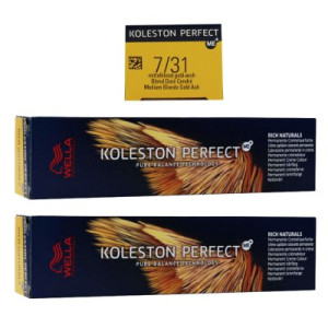 Wella Koleston 2 x 60 ml 7/31 mittelblond gold asch