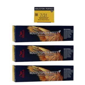 Wella Koleston 3 x 60 ml 7/31 mittelblond gold asch