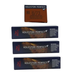 Wella Koleston 3 x 60 ml 6/73 dunkelblond braun gold