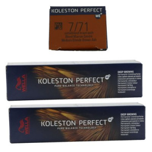Wella Koleston 2 x 60 ml 7/71 mittelblond braun asch