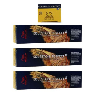 Wella Koleston 3 x 60 ml 8/3 hellblond gold