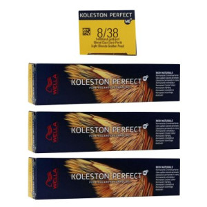 Wella Koleston 3 x 60 ml 8/38 hellblond gold pearl