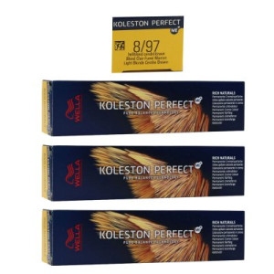 Wella Koleston 3 x 60 ml 8/97 hellblond cendre braun
