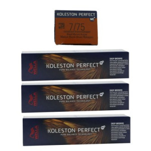 Wella Koleston 3 x 60 ml 7/75 mittelblond braun mahagoni