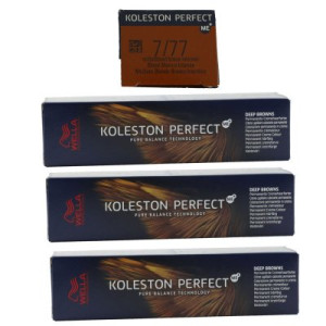 Wella Koleston 3 x 60 ml 7/77 mittelblond braun intensiv