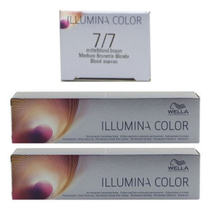 Wella Illumina 2 x 60 ml 7/7 mittelblond braun