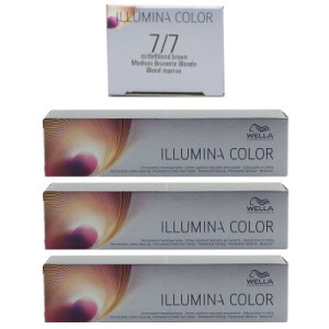 Wella Illumina 3 x 60 ml 7/7 mittelblond braun