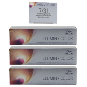 Wella Illumina 3 x 60 ml 7/31 mittelblond gold asch