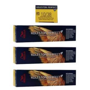 Wella Koleston 3 x 60 ml 10/38 hell lichtblond gold pearl