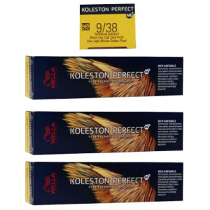 Wella Koleston 3 x 60 ml 9/38 lichtblond gold pearl