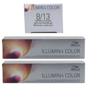 Wella Illumina 2 x 60 ml 8/13 hellblond asch gold