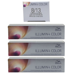 Wella Illumina 3 x 60 ml 8/13 hellblond asch gold