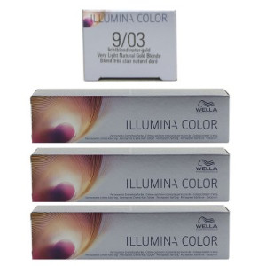Wella Illumina 3 x 60 ml 9/03 lichtblond natur gold